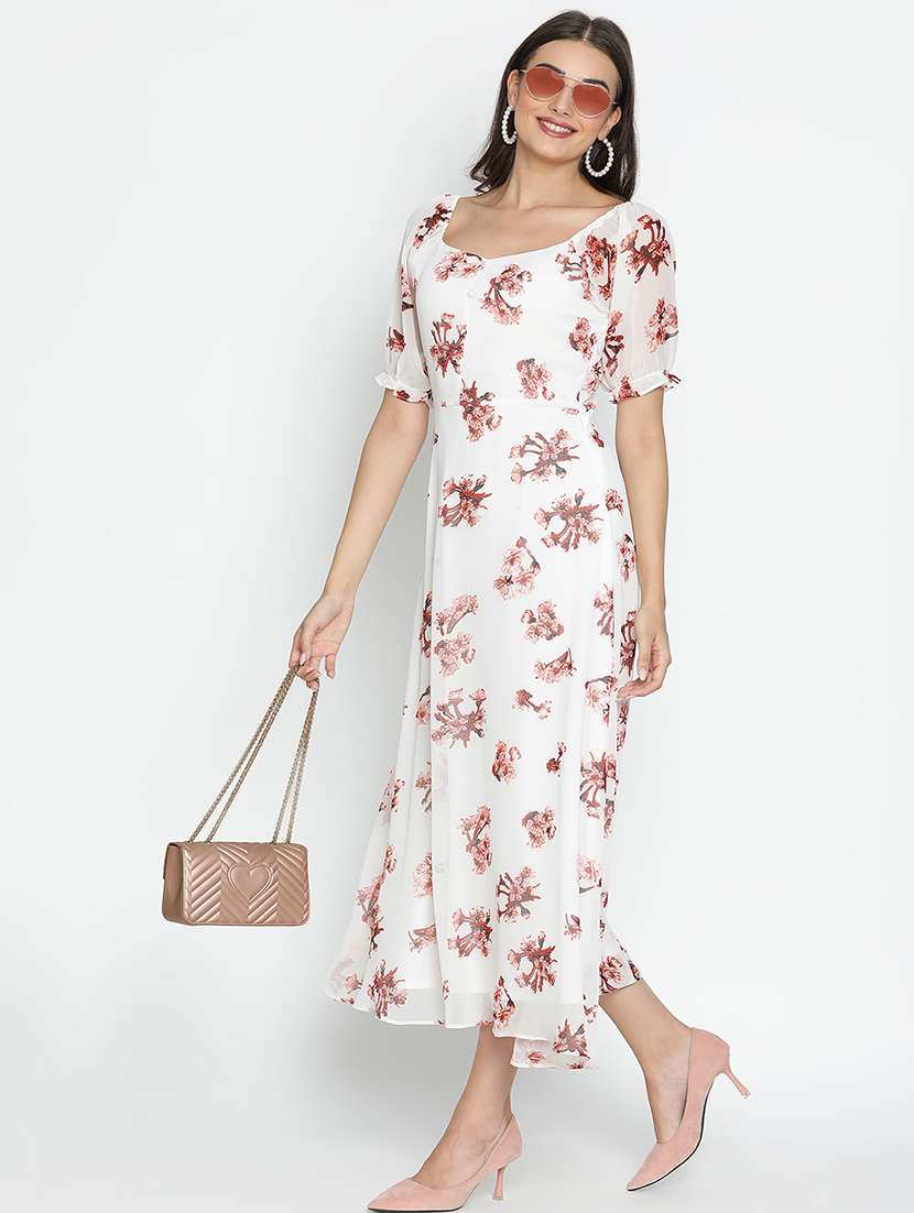 women white polyester a-line dress - 21399434 - Standard Image - 1