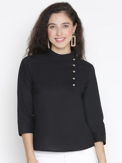 women black polyester regular top - 21399444 - Standard Image - 0