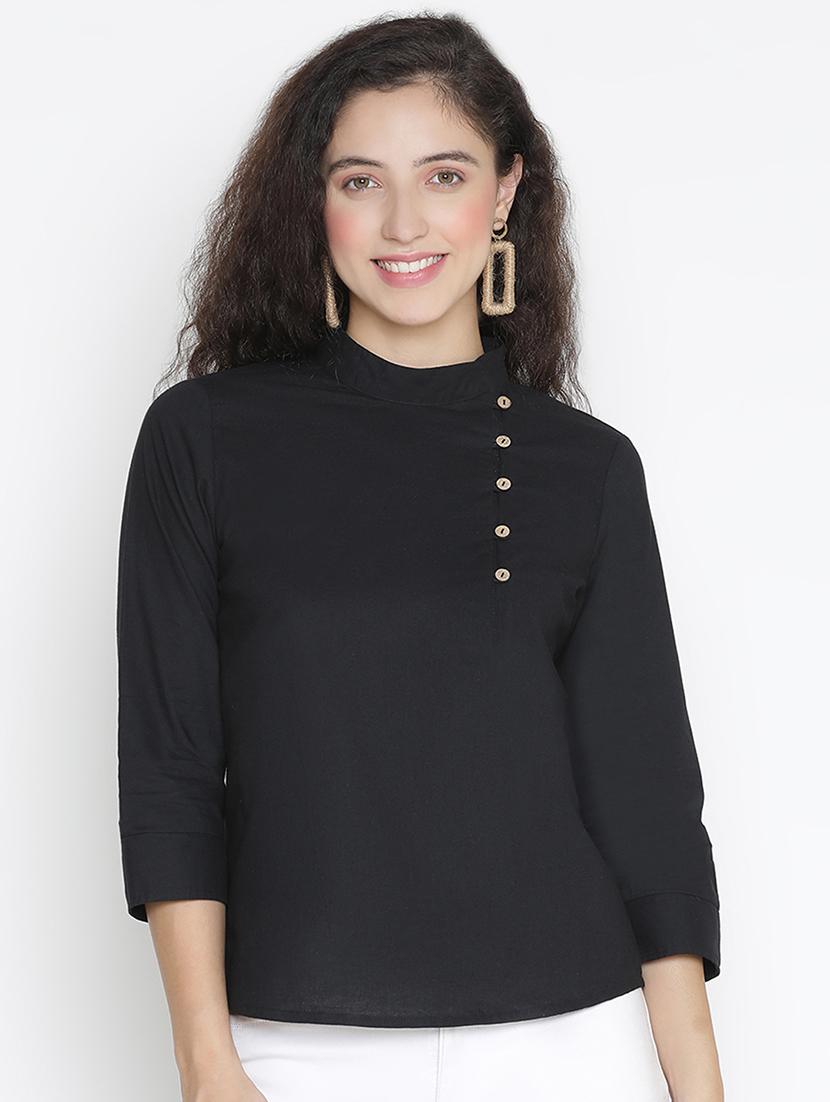 women black polyester regular top - 21399444 - Zoom Image - 0
