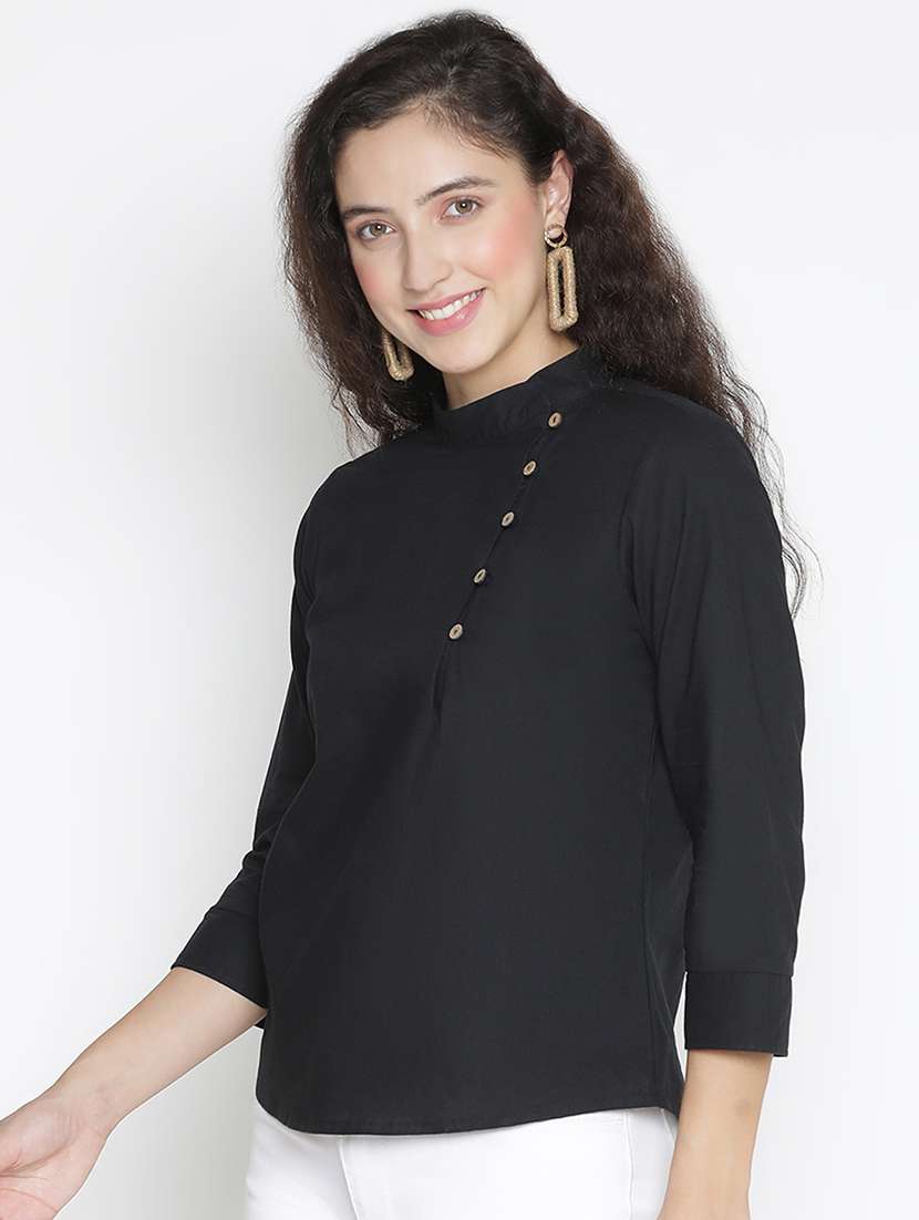 women black polyester regular top - 21399444 - Standard Image - 1