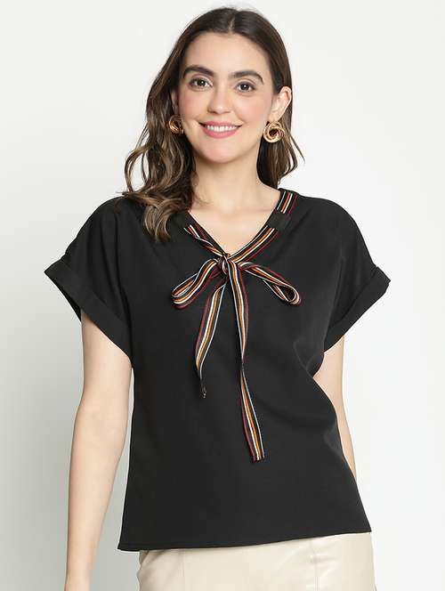 women black polyester regular top - 21399450 -  Standard Image - 0