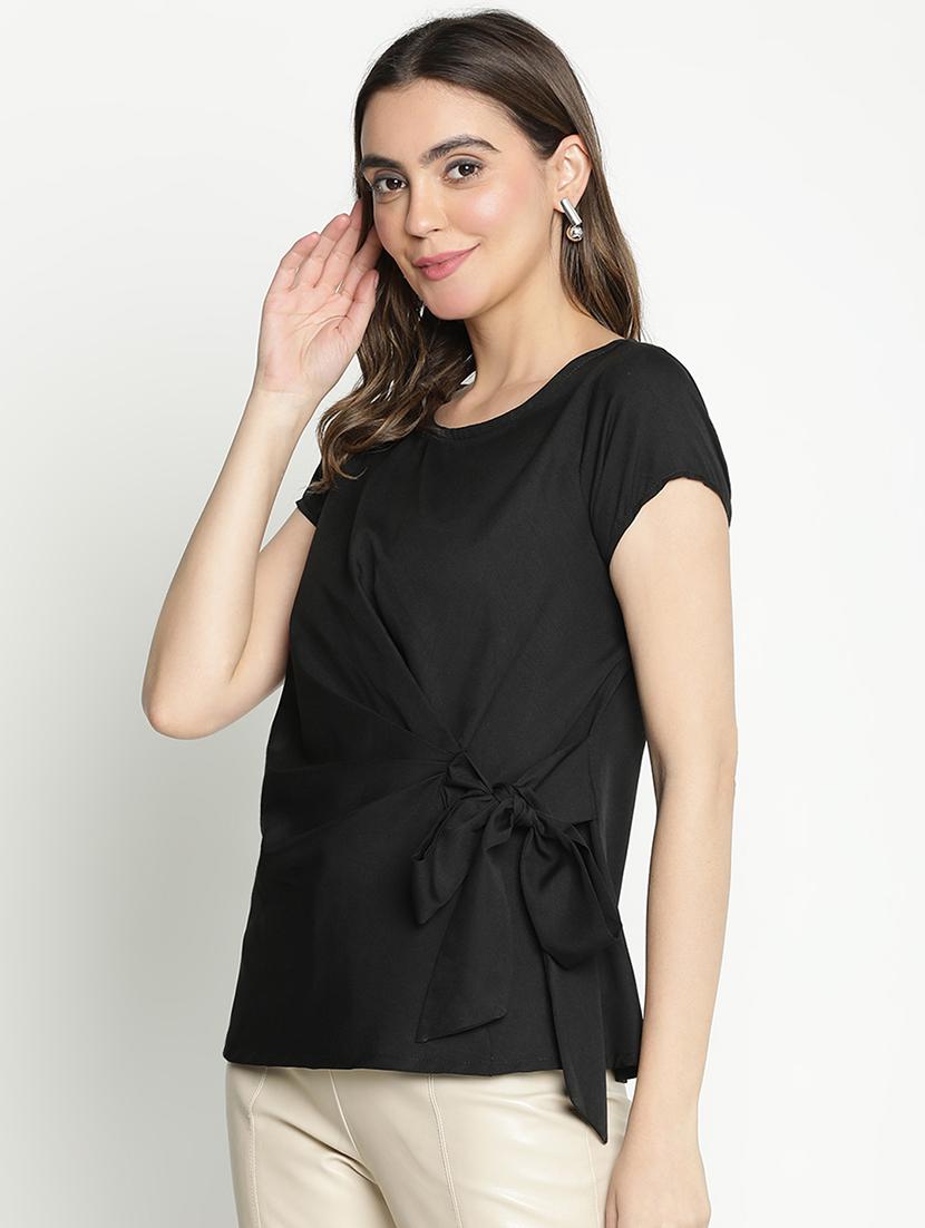 women black polyester regular top - 21399452 -  Standard Image - 1