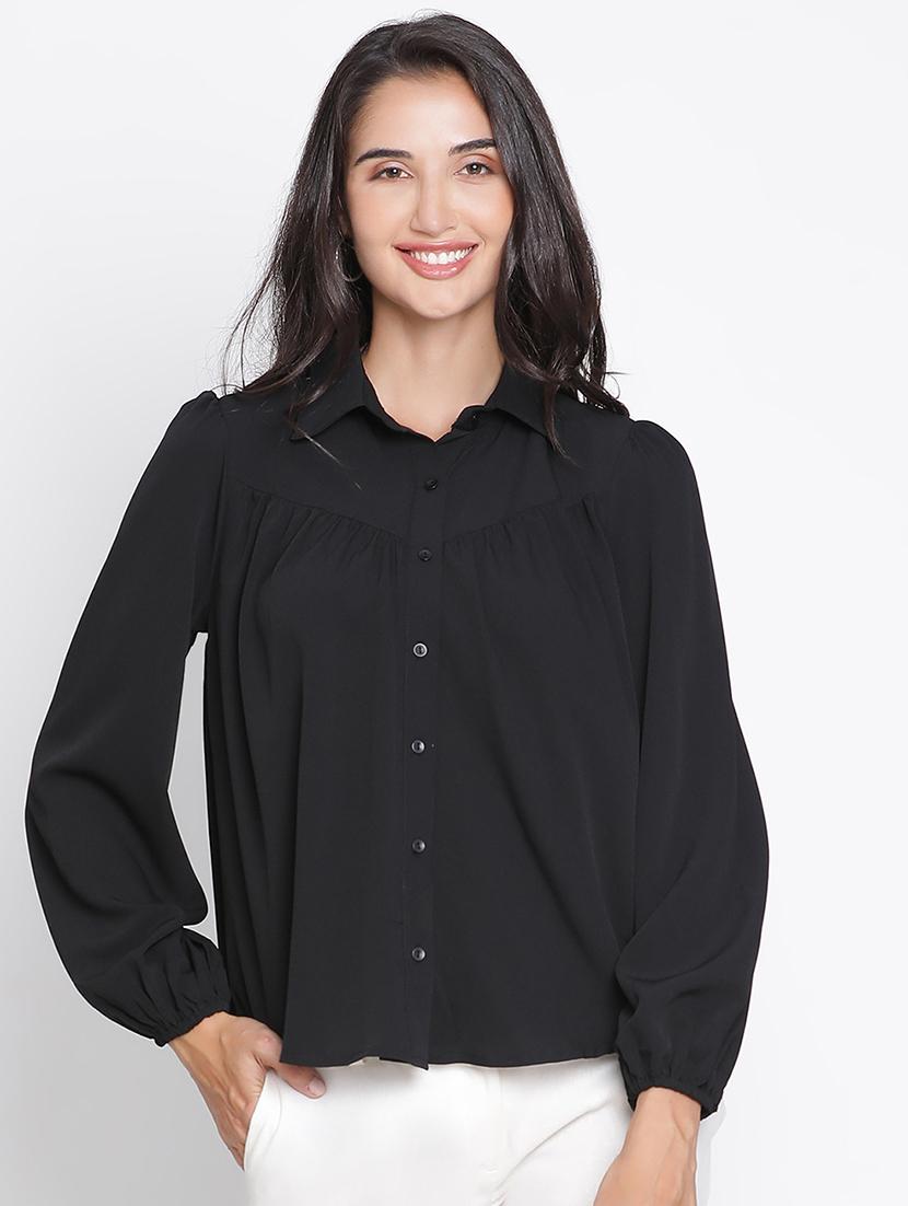 women black polyester regular shirt - 21399459 - Zoom Image - 0