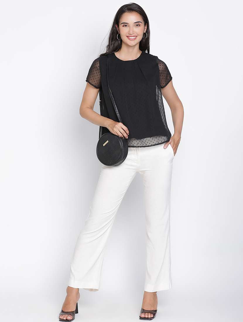 women black polyester a line top - 21399460 -  Standard Image - 4