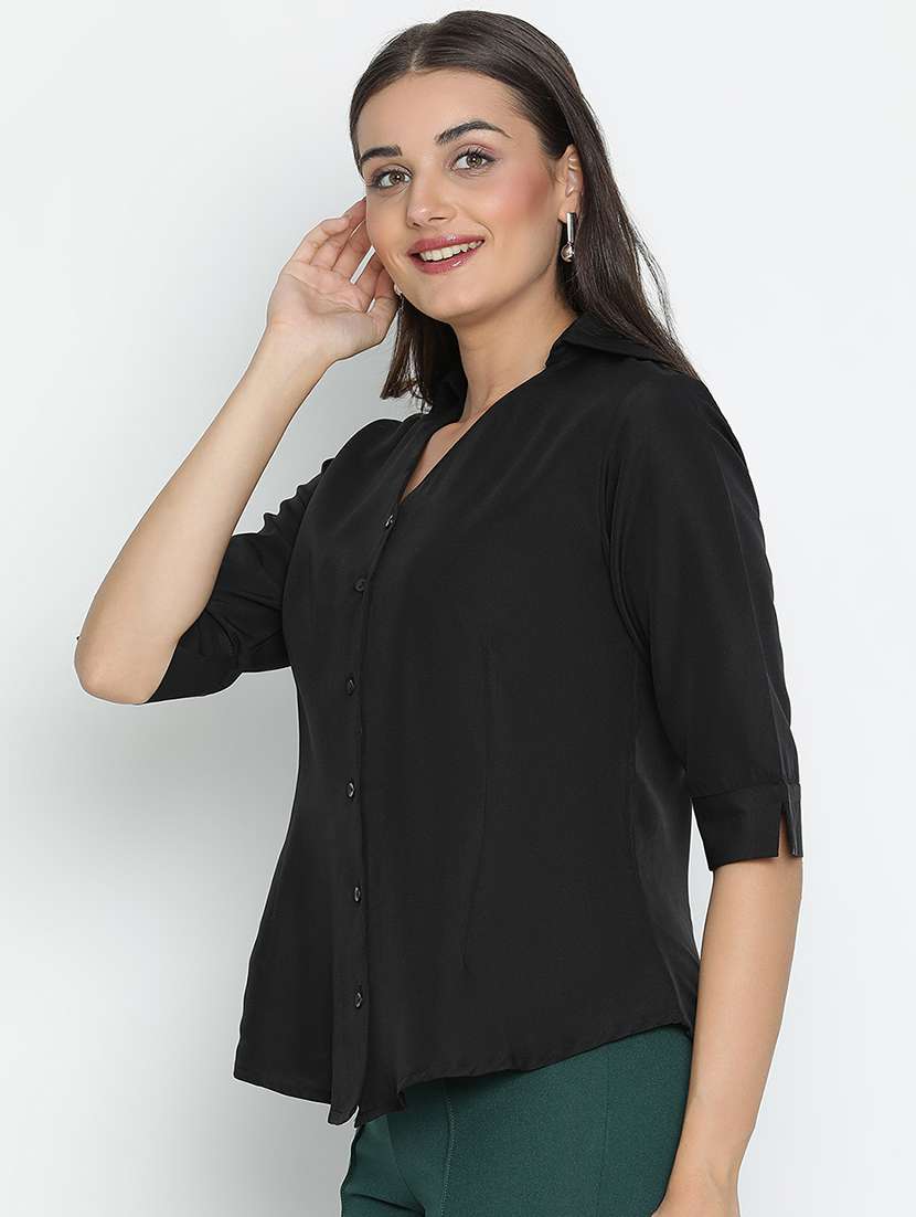 black solid shirt top - 21399462 -  Standard Image - 1