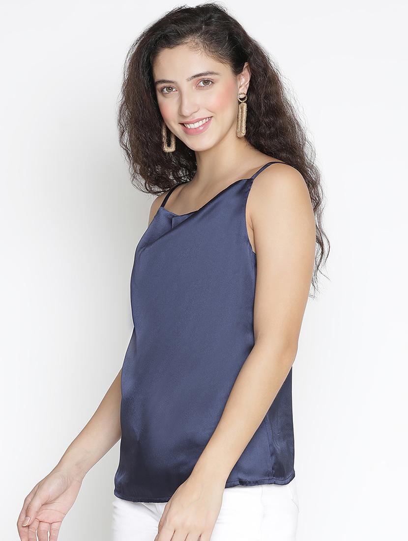 women navy blue polyester regular top - 21399469 -  Standard Image - 1