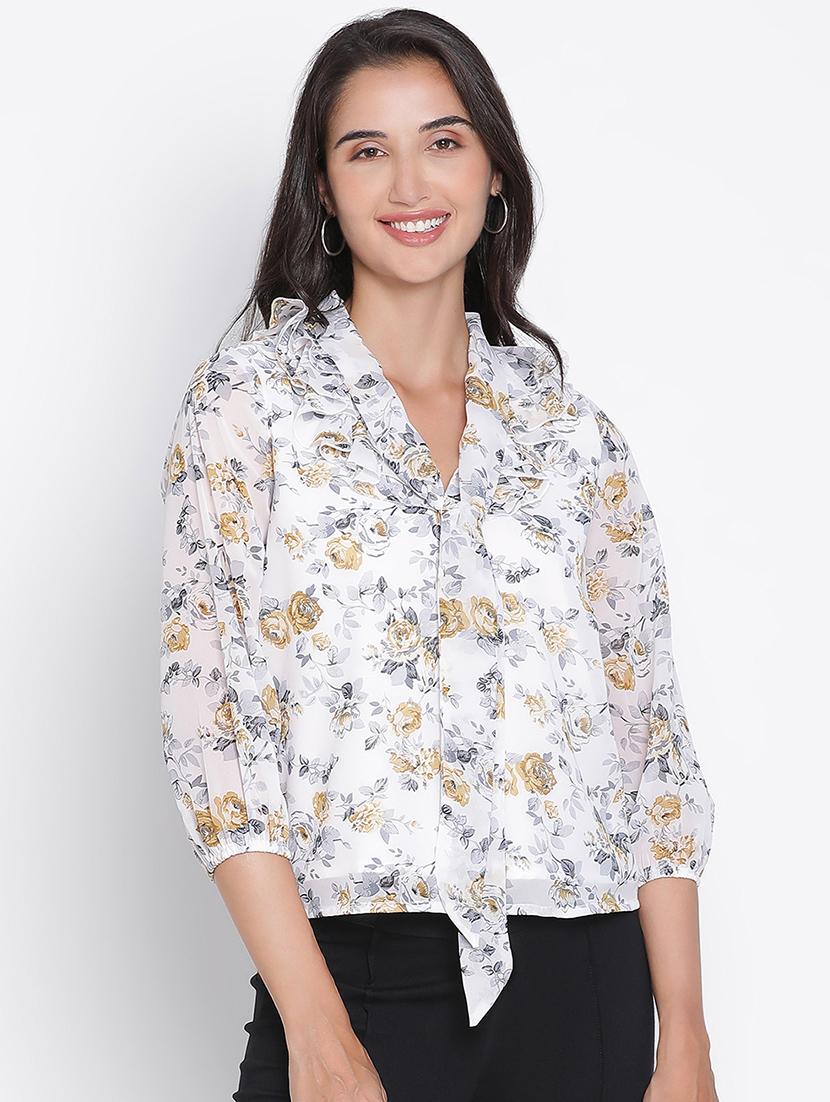 women white polyester regular top - 21399486 -  Zoom Image - 0
