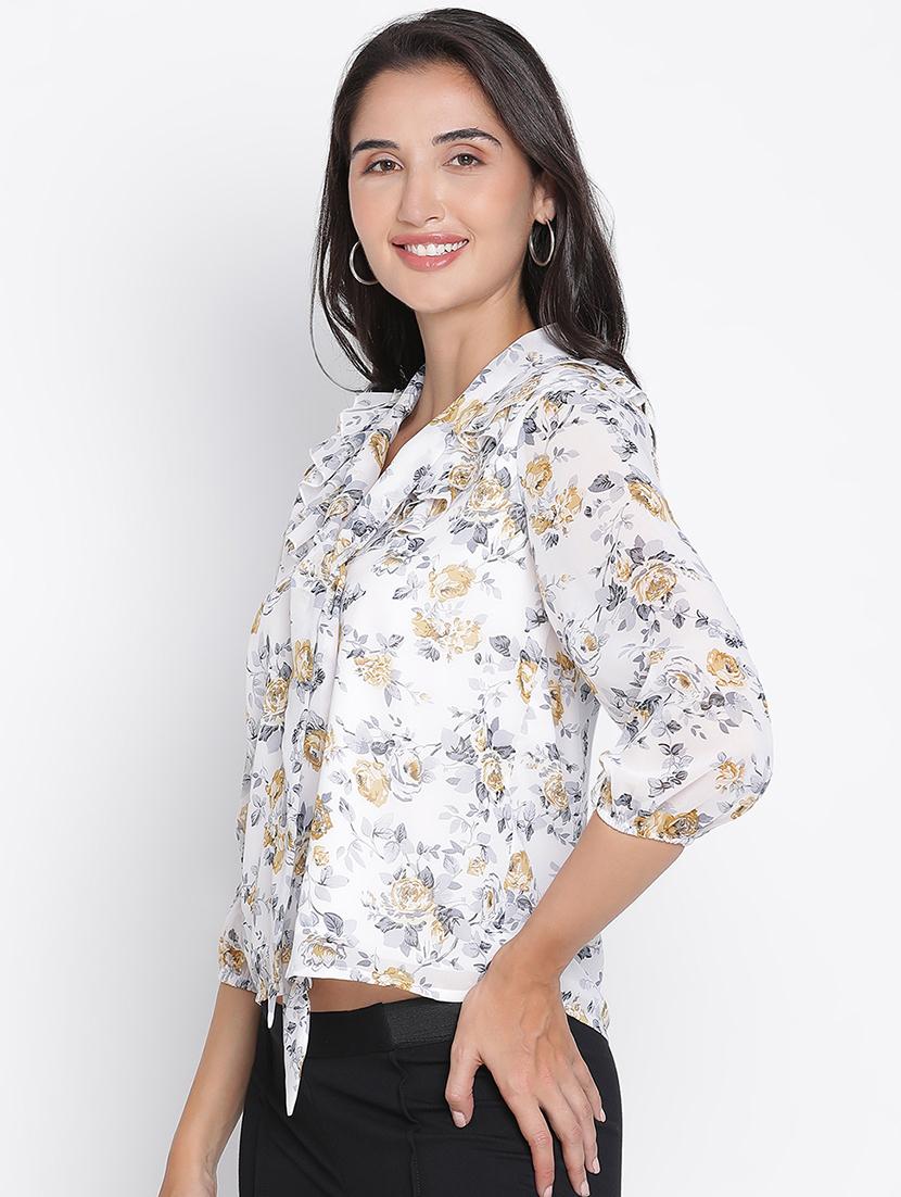 women white polyester regular top - 21399486 -  Standard Image - 1