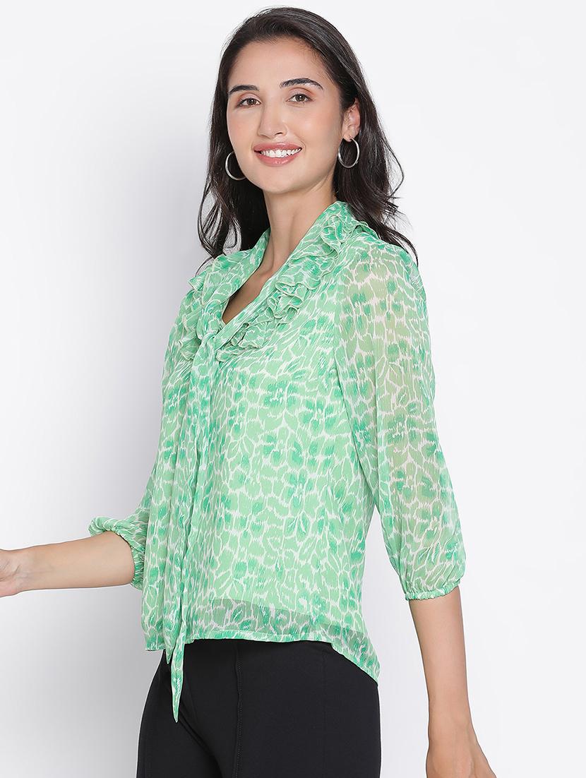 green printed regular top - 21399487 - Standard Image - 1