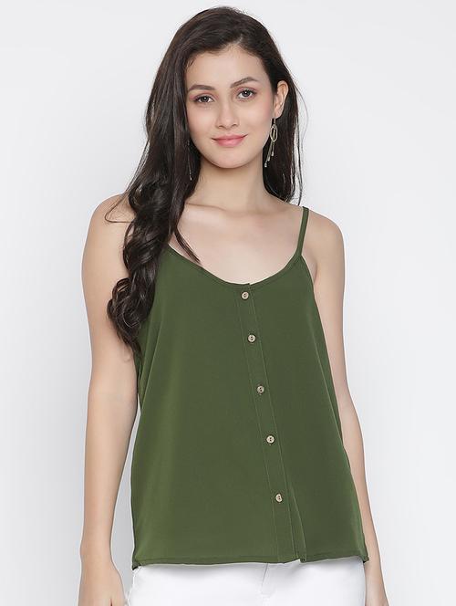 women green polyester regular top - 21399495 - Standard Image - 0