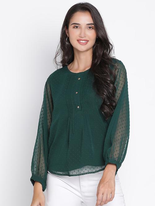 green self-designed regular top - 21399498 - Standard Image - 0