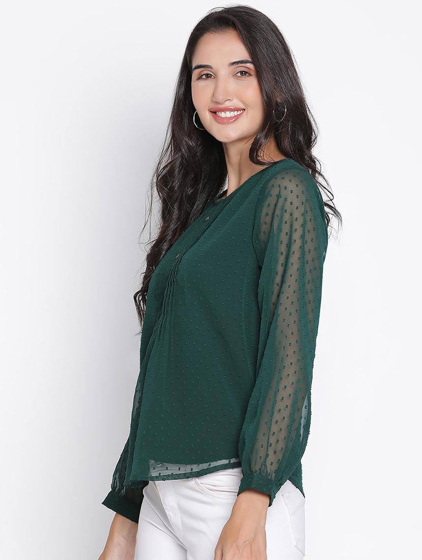 green self-designed regular top - 21399498 - Standard Image - 1