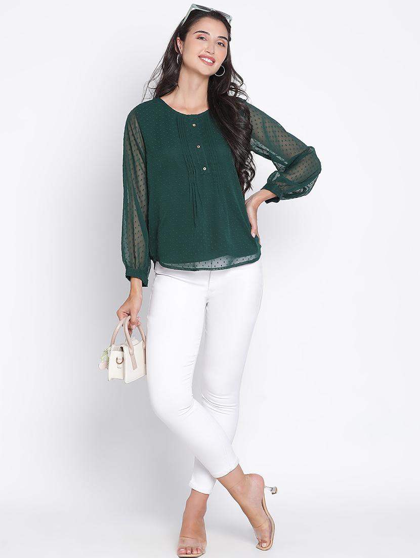 green self-designed regular top - 21399498 - Standard Image - 4