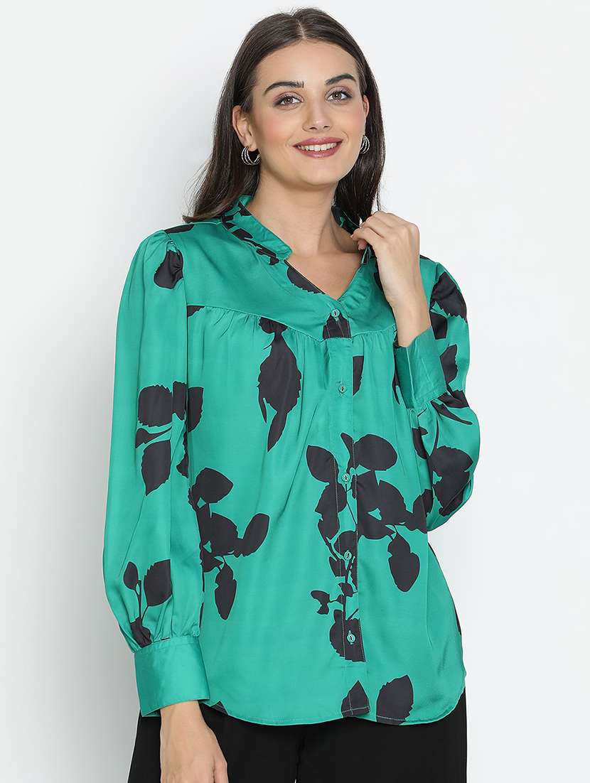 green printed regular top