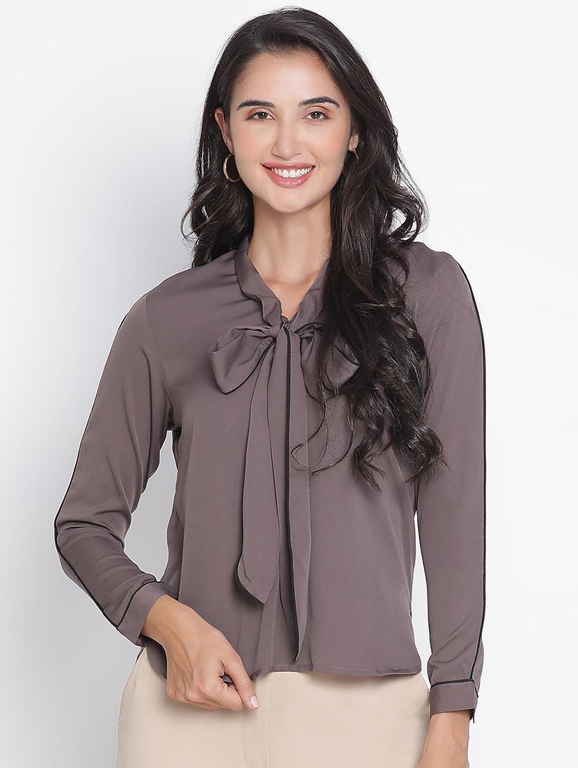 women grey polyester regular top - 21399504 - Zoom Image - 0