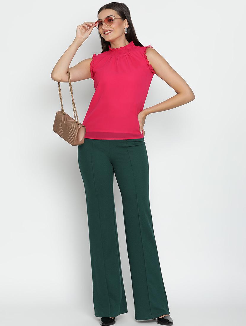 women pink polyester regular top - 21399523 - Standard Image - 4