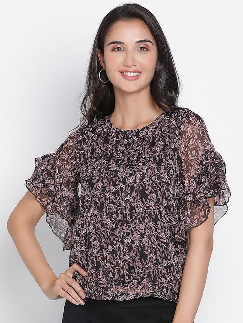women black polyester regular top - 21399527 -  Standard Image - 0