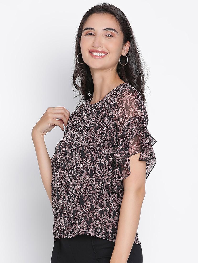 women black polyester regular top - 21399527 -  Standard Image - 1