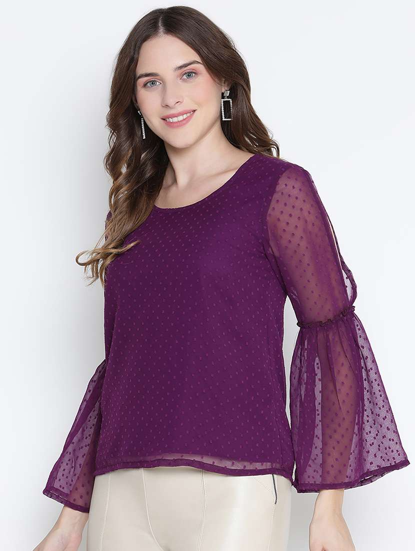 purple self-designed regular top - 21399532 - Standard Image - 1
