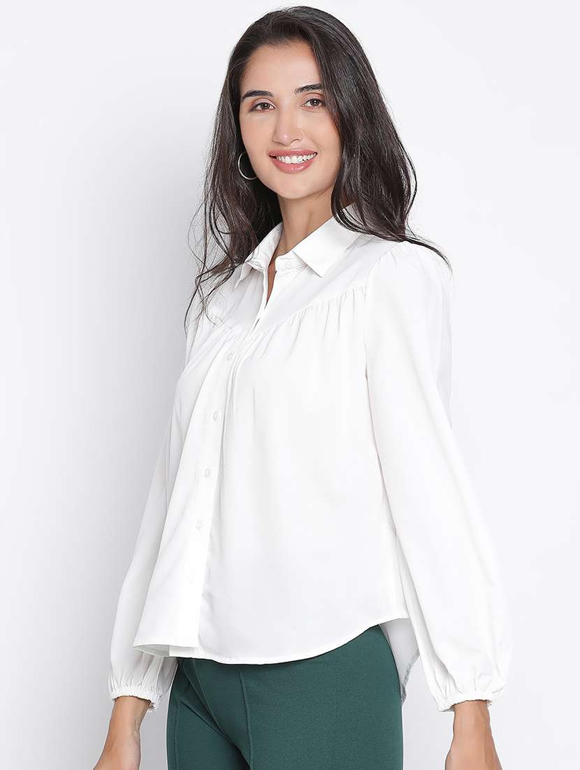 white solid shirt top - 21399544 -  Standard Image - 1
