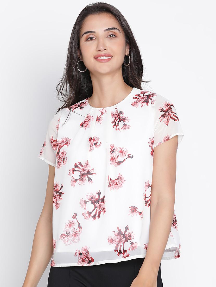 white floral printed regular top - 21399548 - Zoom Image - 0