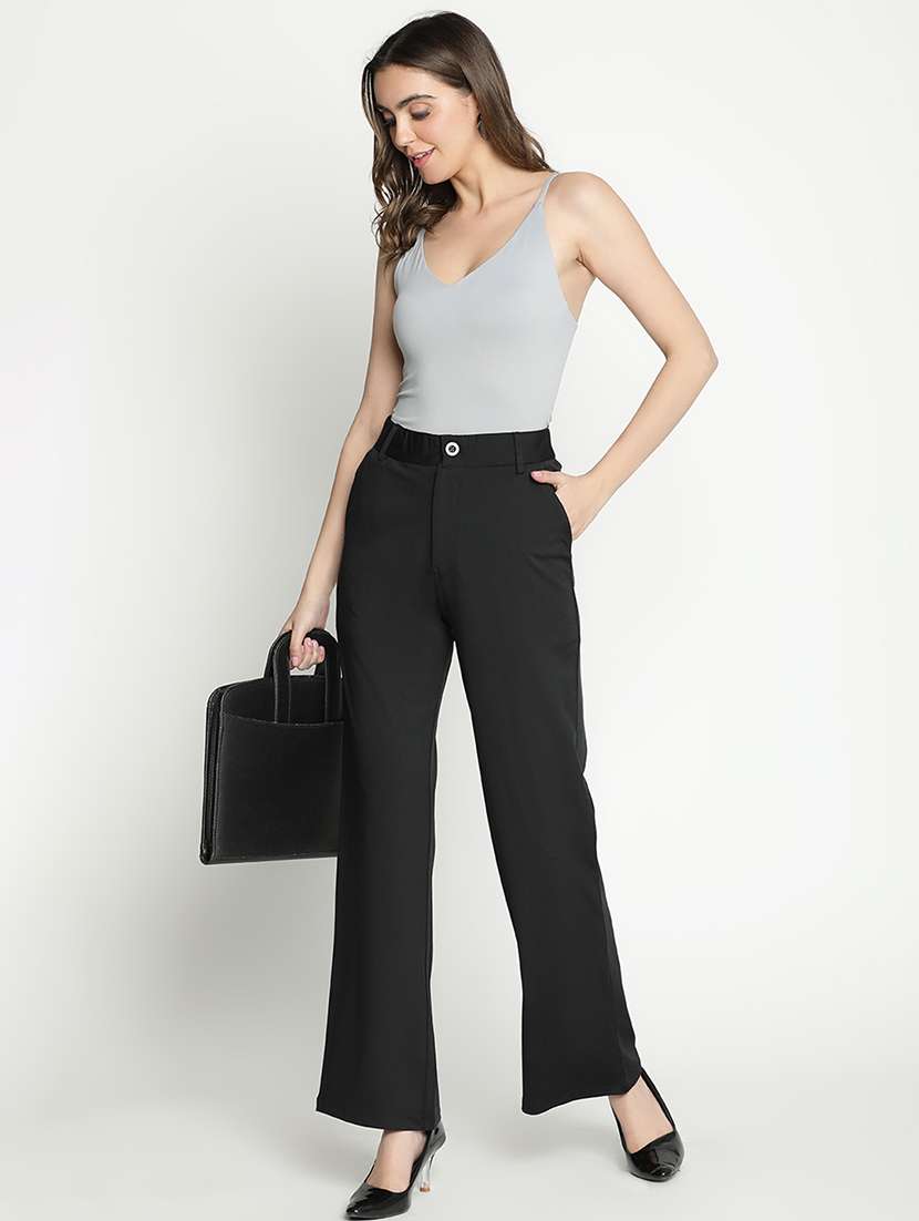 women black polyester bootcut trouser - 21399563 - Standard Image - 4