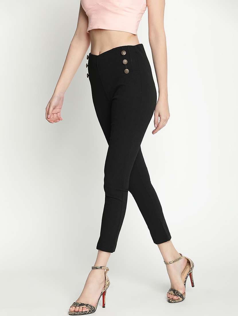 women mid-rise solid tailored pants - 21399568 -  Standard Image - 1