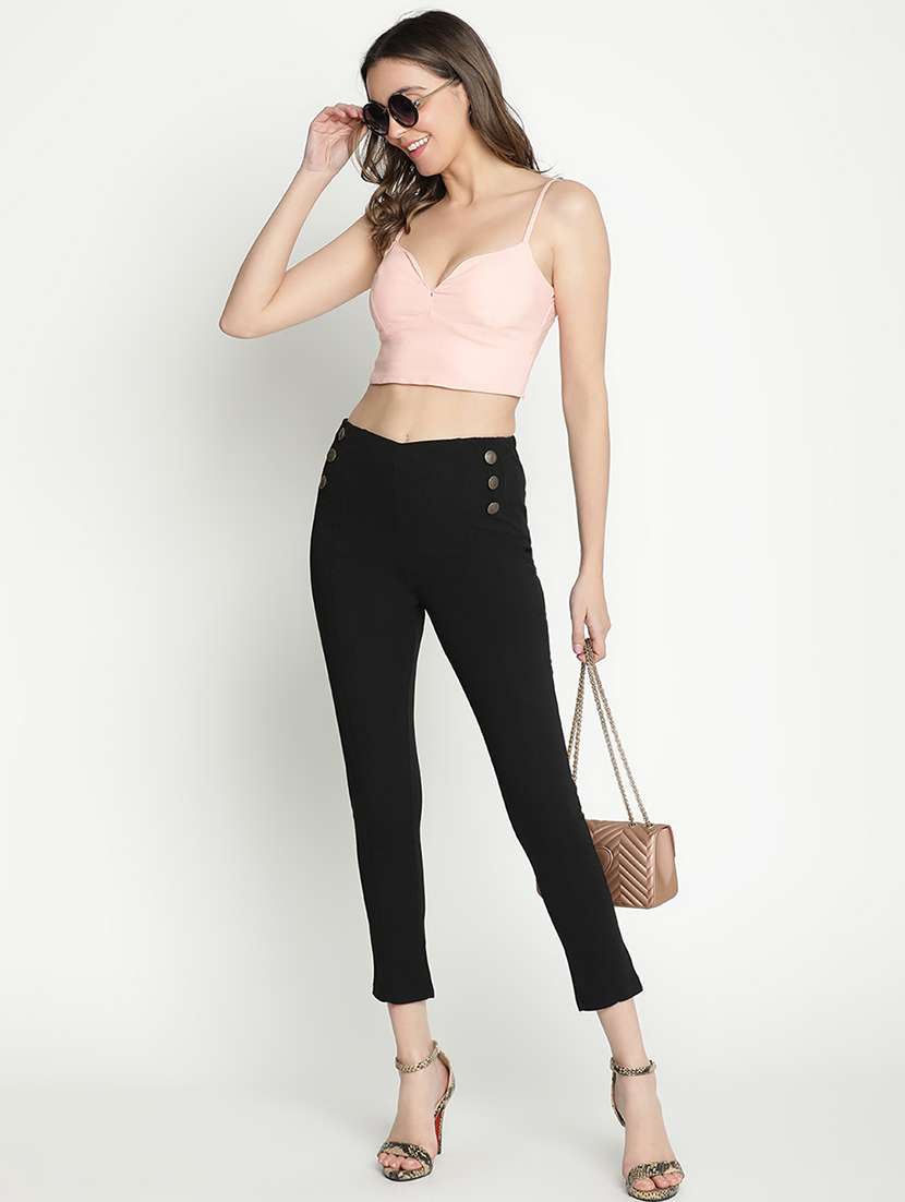 women mid-rise solid tailored pants - 21399568 -  Standard Image - 4