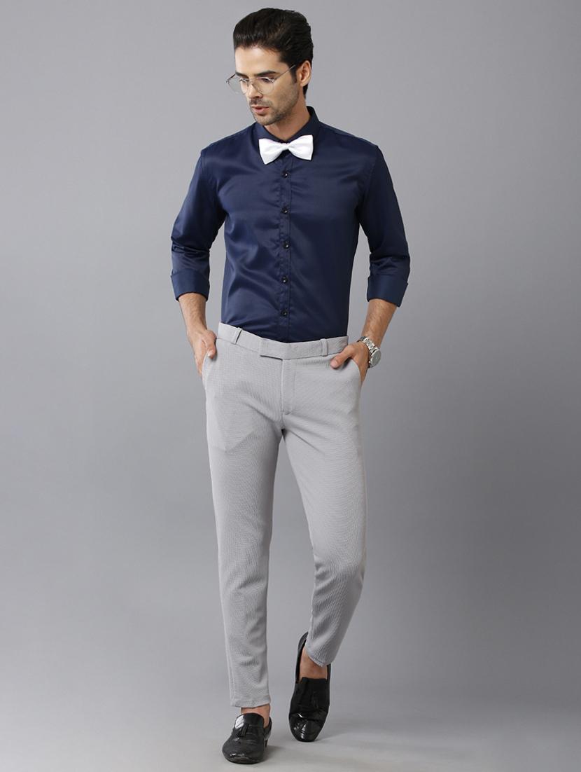 men navy blue polyester regular shirt - 21399582 - Standard Image - 4