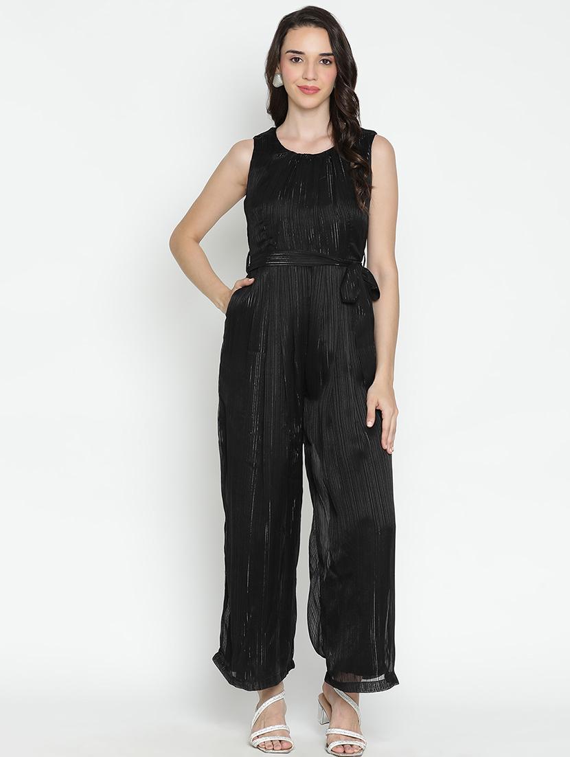 women black polyester full leg jumpsuit - 21399592 - Zoom Image - 0