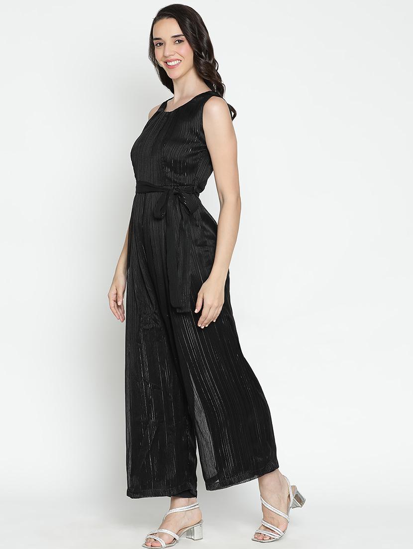 women black polyester full leg jumpsuit - 21399592 - Standard Image - 1