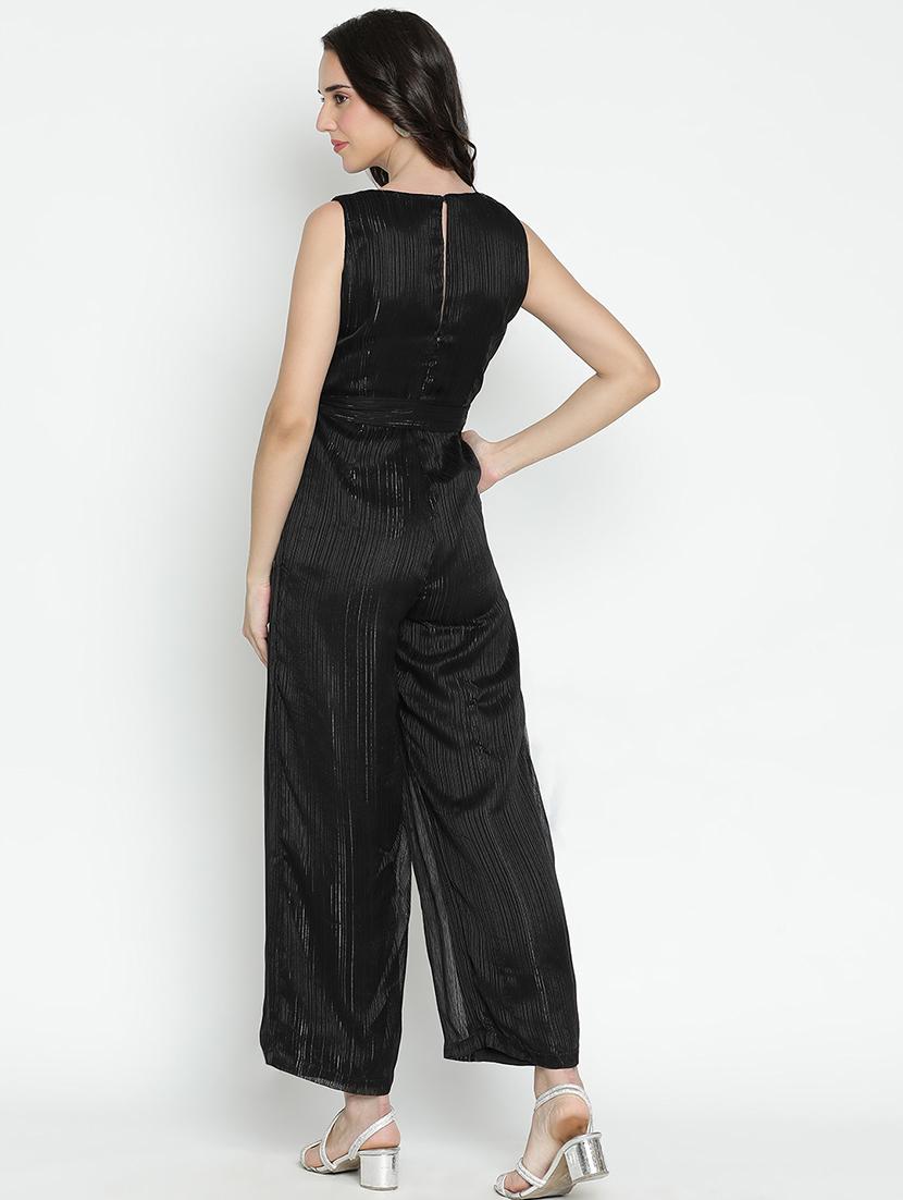 women black polyester full leg jumpsuit - 21399592 - Standard Image - 4