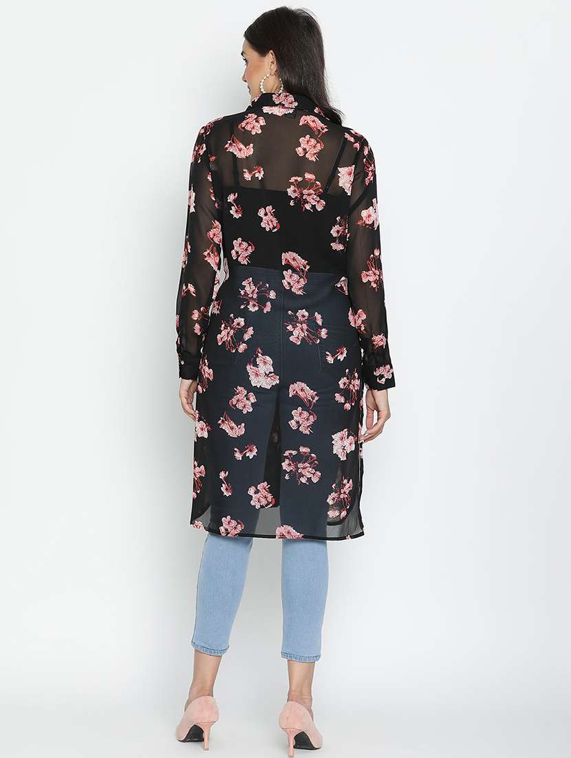 black floral printed regular shrug - 21399601 -  Standard Image - 4