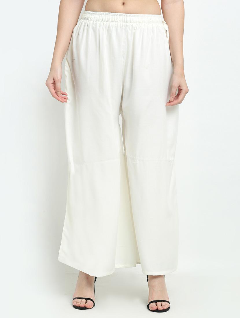 women white rayon pocket palazzo - 21399625 - Zoom Image - 0