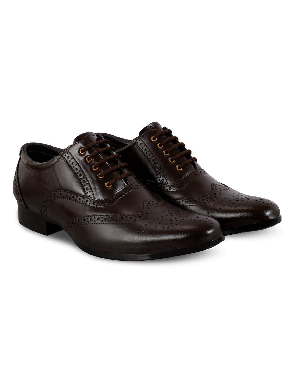 men brown lace-up derby brouges shoes - 21399731 -  Standard Image - 1