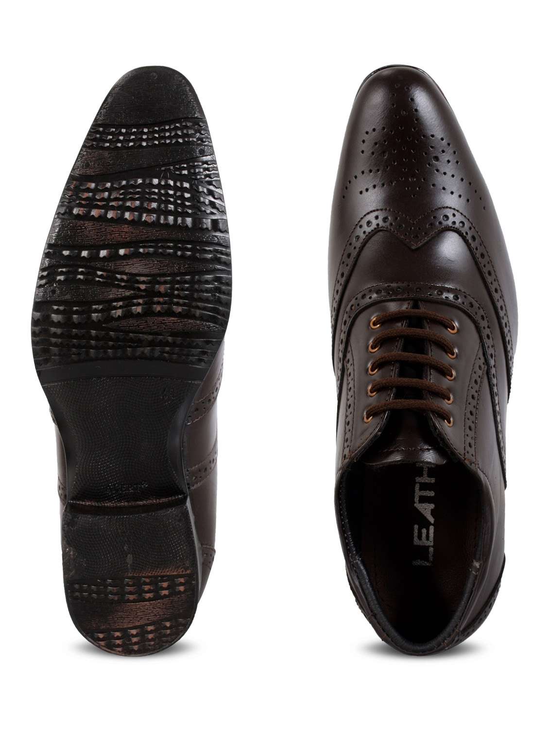 men brown lace-up derby brouges shoes - 21399731 -  Standard Image - 4