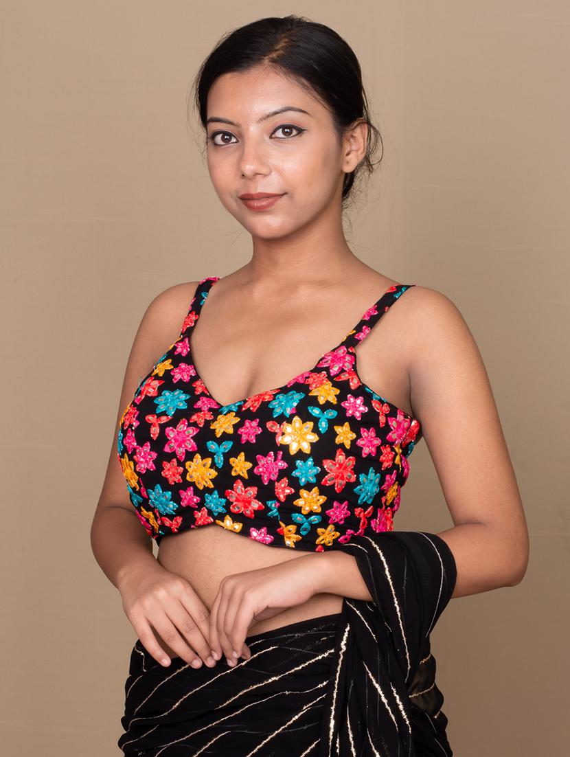women black embroidered stitched blouse - 21399818 -  Standard Image - 1