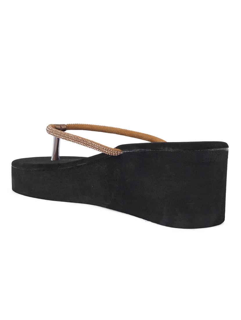 copper sequined platforms wedge - 21399836 - Standard Image - 4