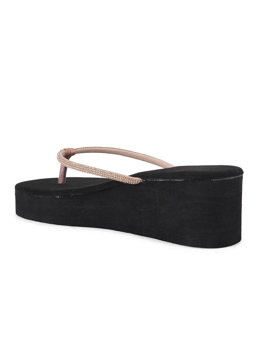 gold sequined platforms wedge - 21399837 - Standard Image - 4