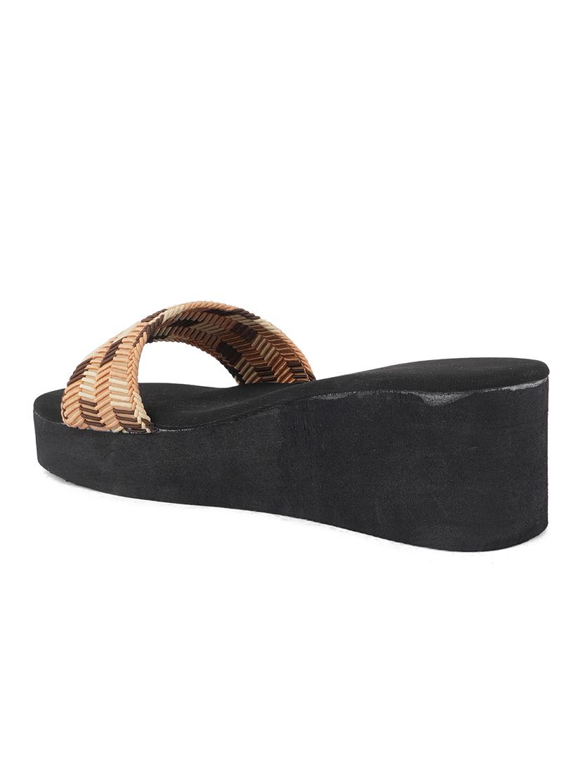 cream textured platforms wedge - 21399847 - Standard Image - 4
