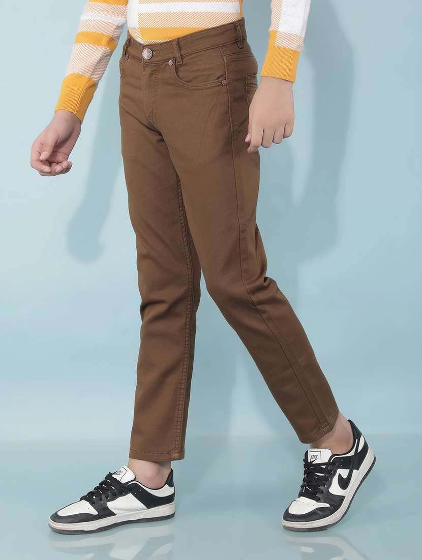 boys brown plain jean - 21399952 -  Standard Image - 1