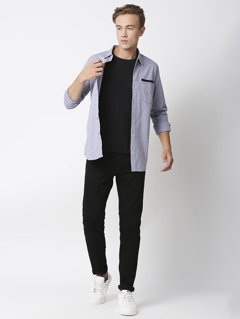 men printed long sleeved casual shirt - 21399981 - Standard Image - 4