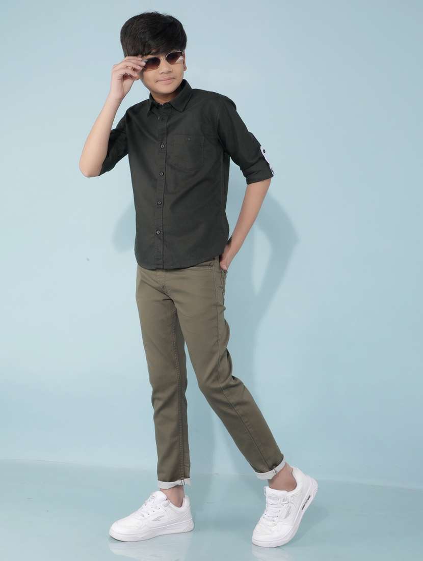 boys black solid shirt - 21399995 -  Standard Image - 4