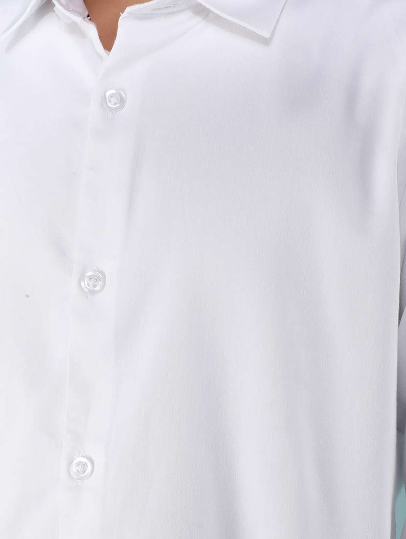 boys white solid shirt - 21399996 -  Standard Image - 6