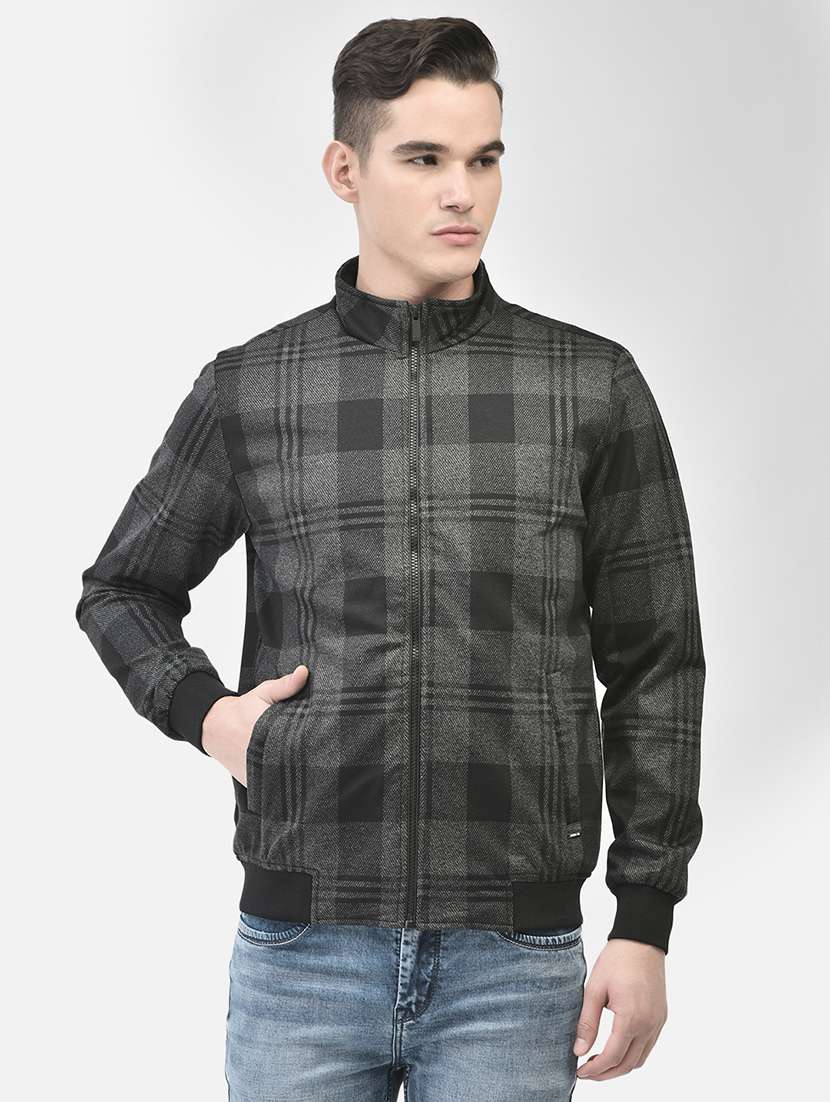 black checkered casual jacket