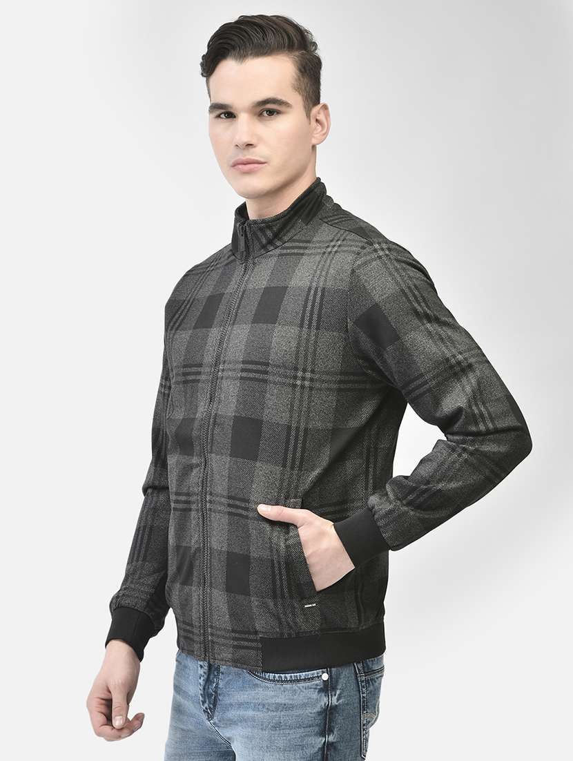 black checkered casual jacket - 21400043 -  Standard Image - 1