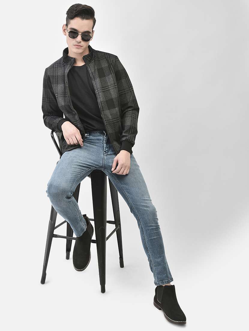 black checkered casual jacket - 21400043 -  Standard Image - 4