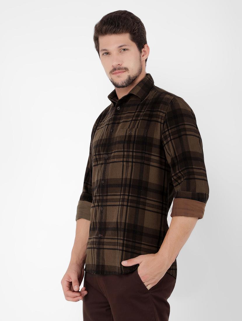men checkered cotton casual shirt - 21400053 - Standard Image - 1