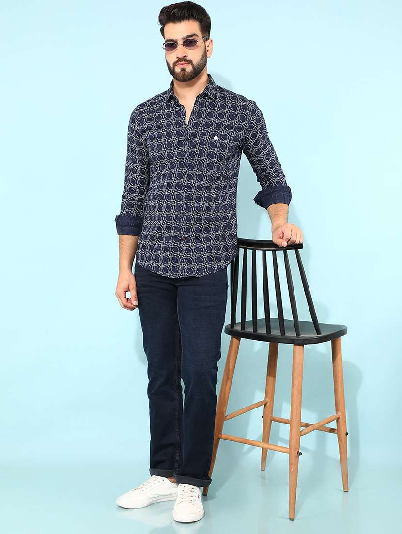 Men Printed Cotton Casual Shirt - 21400057 -  Standard Image - 4