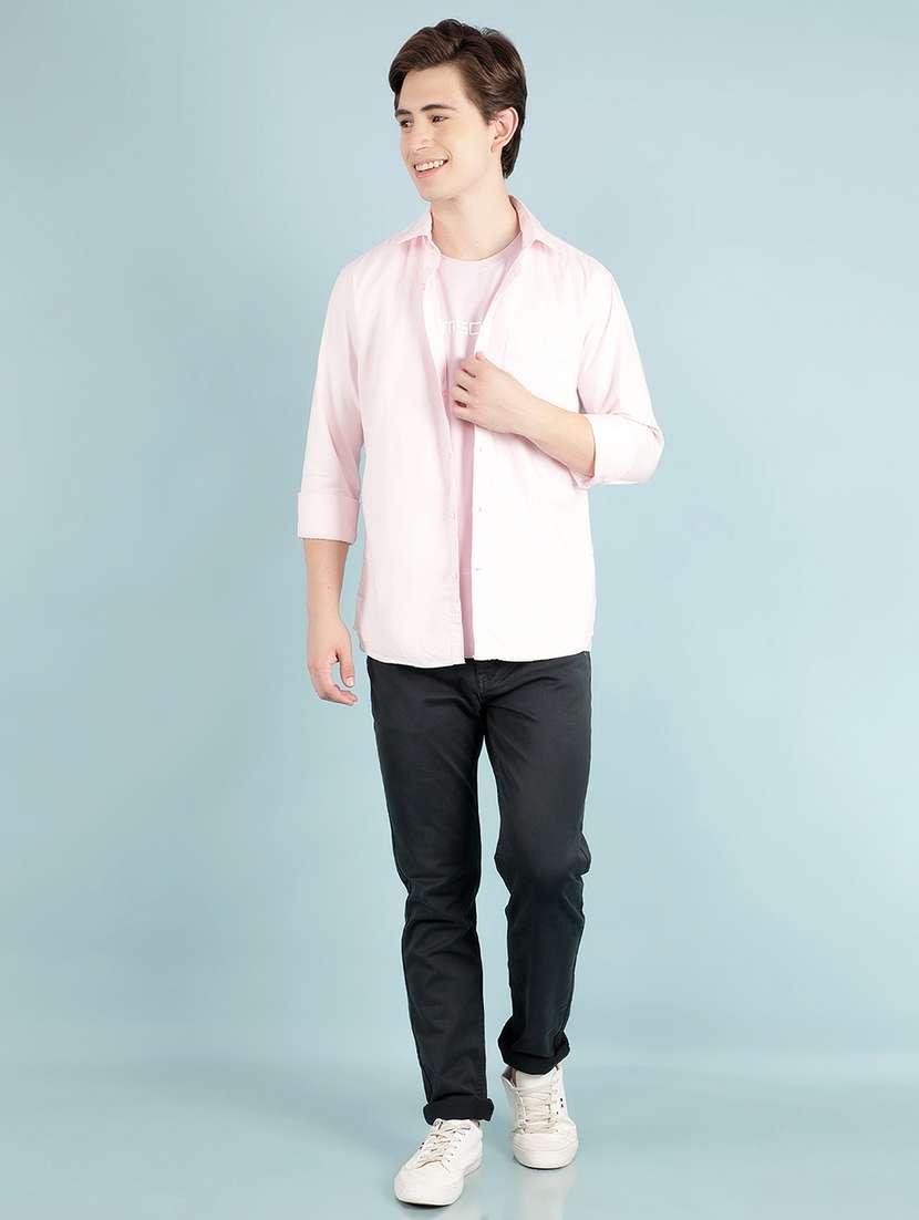 men solid cotton casual shirt - 21400058 -  Standard Image - 4
